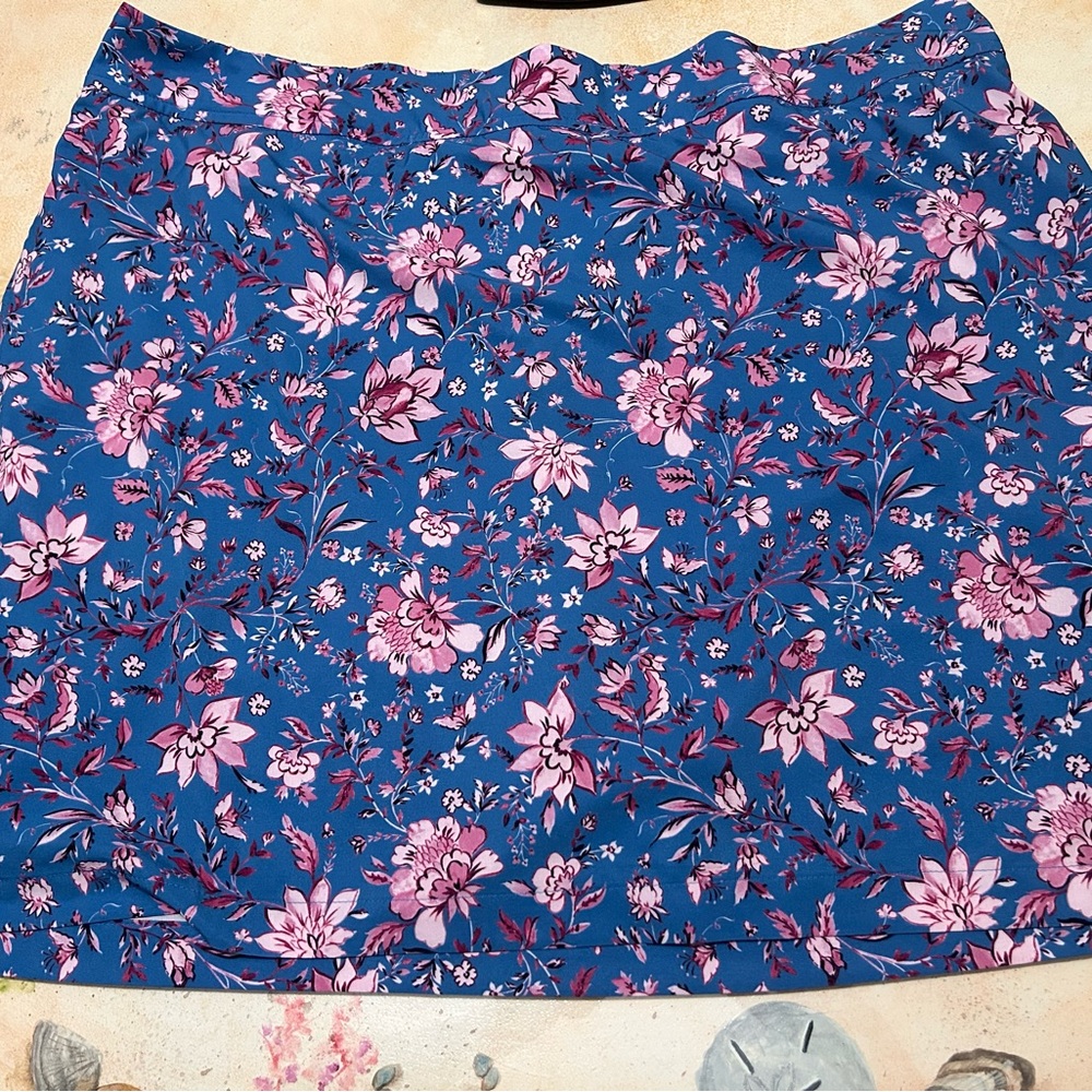 J. Jill Blue and Pink Floral Skirt Set
